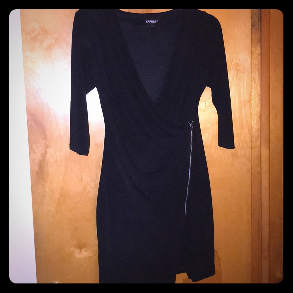 Black Express dress with side zipper detail